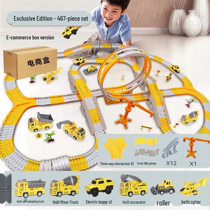 DIY Electric Track Toy: Children's Construction Vehicle & Excavator Set