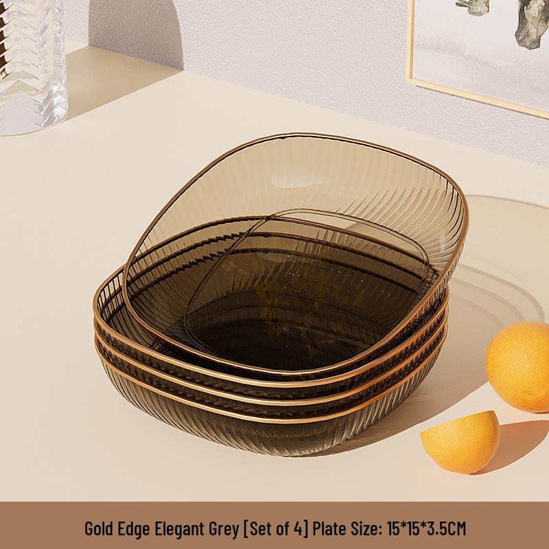 Elegant Transparent Vinegar and Snack Dish - Food Grade Plastic Plate for Dipping Sauces