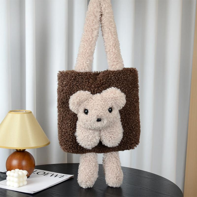 Imitation Lamb Wool Women's Tote Bag New Fashion Simple Shoulder Handbag Imitation Fur Cashmere Shoulder Bag