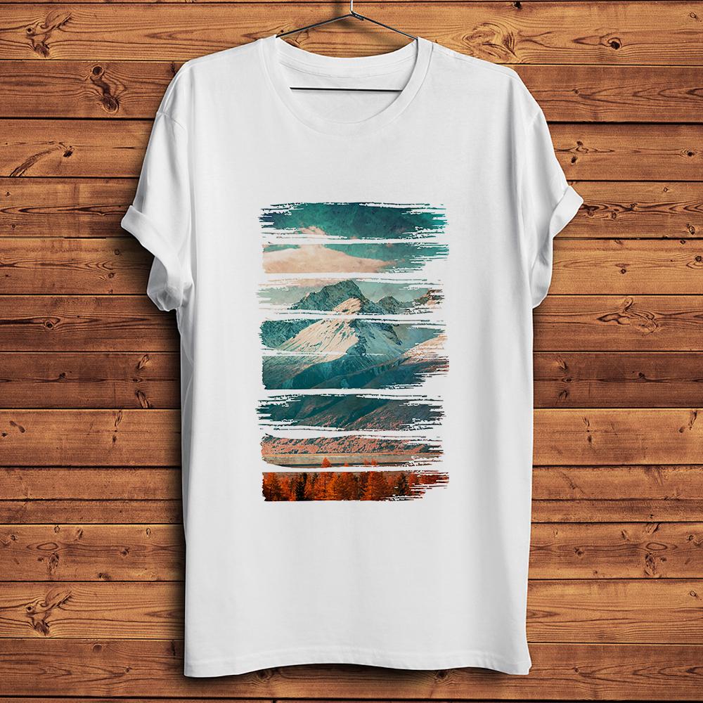 Wild Life Mountain Range Funny Nature Style TshirtUnisex Casual Short Sleeve Homme TShirtunisex TeeBreathable Print S