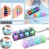 ##LED Tastatur Schlüsselanhänger Fidget Spielzeug Kristall Clicker Sensorisches Spielzeug zur Stressbewältigung Tastatur Schlüsselanhänger Fidget Gadget für Erwachsene Kinder