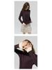 Merino Wool Seamless Color Block Two-Piece Sports Long Sleeve T-Shirt