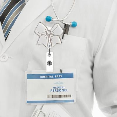 Rulle med clips til ID-kort 360 graders drejelig clips Glitrende Skridsikker Udtrækkelig Badgeholder Clip til Læge Sygeplejerske Medicinsk Personale Kontor