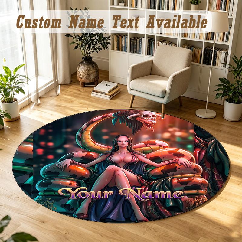 Round Rug Custom NameOne Piece Pattern Non Slip Carpet Home Floor Decor
