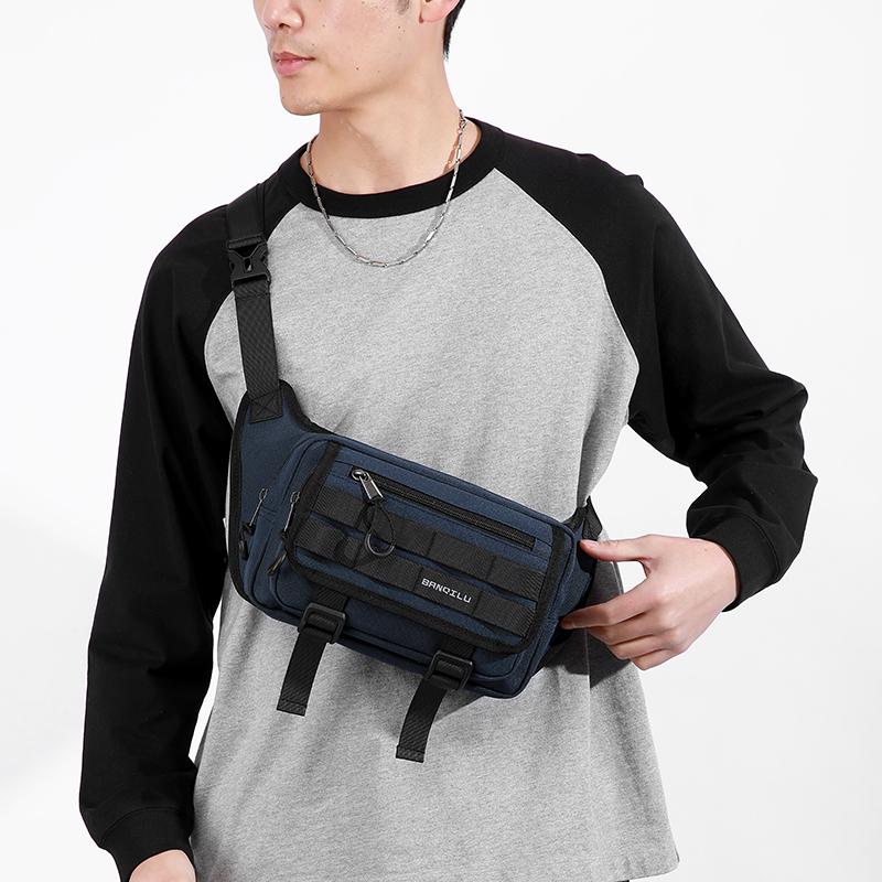 Men's Waist Bag Multifunctional Outdoor Shoulder Bag Cycling Crossbody Bag Water-Repellent Chest Bag