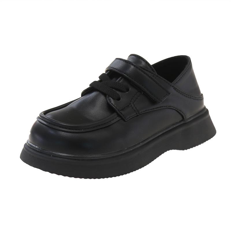 

Children s Black British Style Leather Shoes - Suitable for Boys and Girls in Primary School, Perfect for Spring, Autumn, and All Seasons. Size 26-30, 5 pairs
