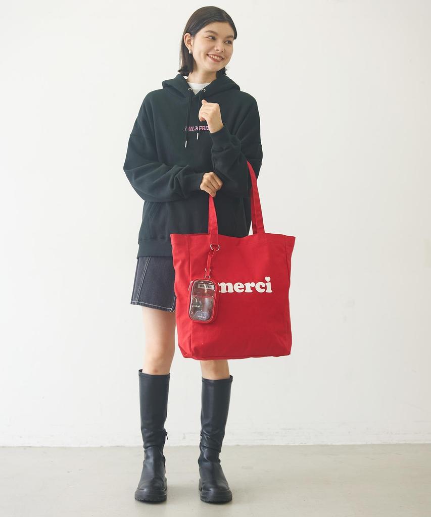 Milkfed MERCI LOGO TOTE Tote Red Bag, Women's,