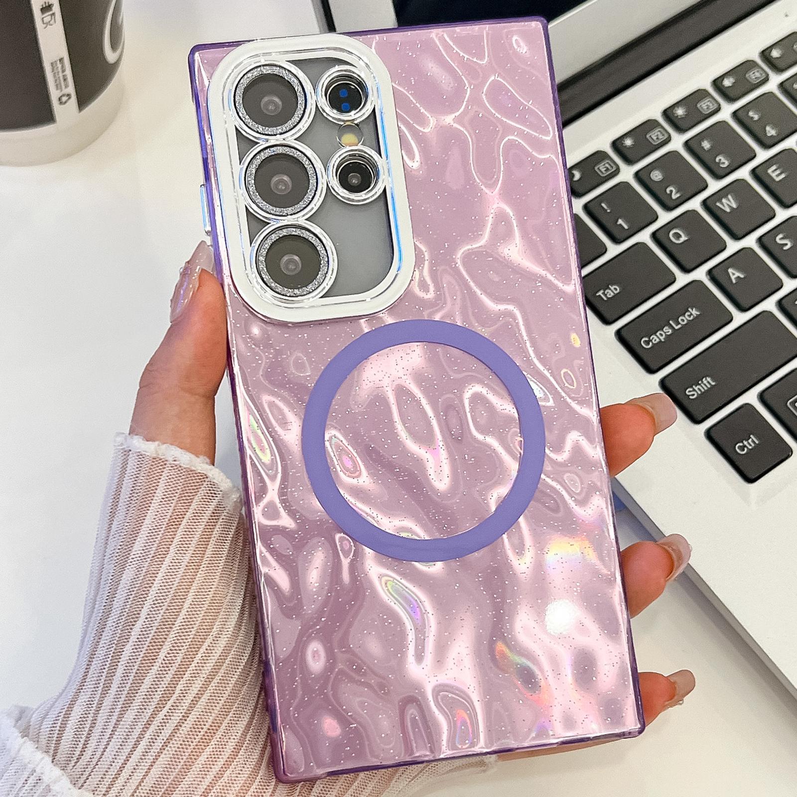 

Для Samsung Galaxy S24 Ultra Чехол Совместимый с MagSafe IMD Дизайн PC+TPU Чехол для телефона со стеклянной пленкой для объектива E