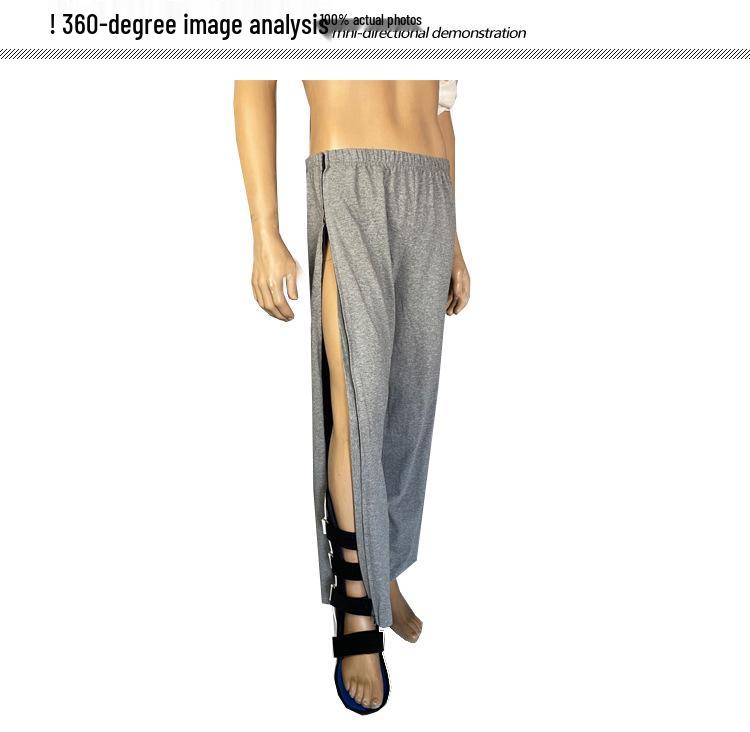 Easy-Wear Cotton Rehab Pants for Post-Surgery, Paralyzed, or Bedridden Men