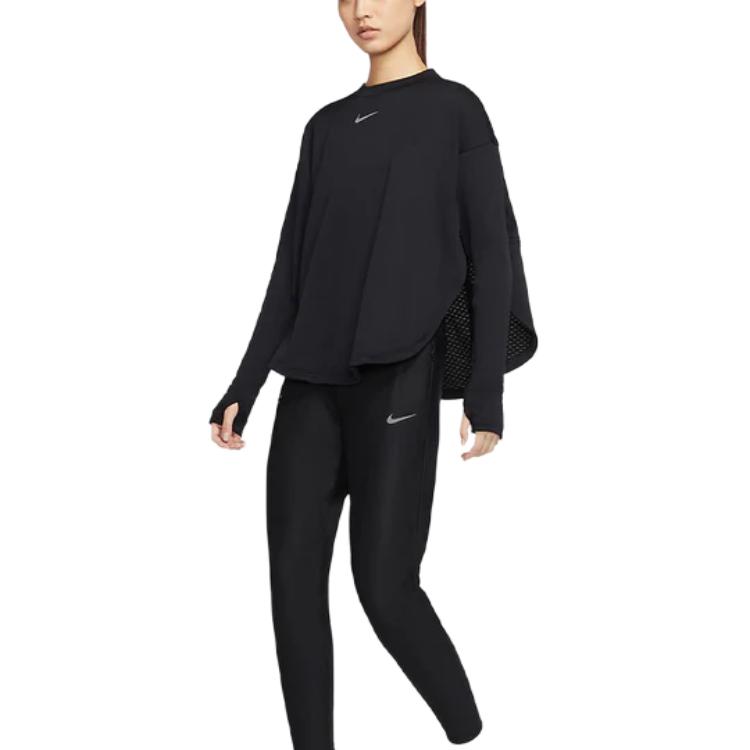 Nike Sweatshirts Women's Black Crew Neck Moderate Regular CU3394-010