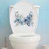 1 ud. Pegatina de Flor Azul Acuarela para Inodoro para Baño Decoración del Hogar Vinilos de Pared