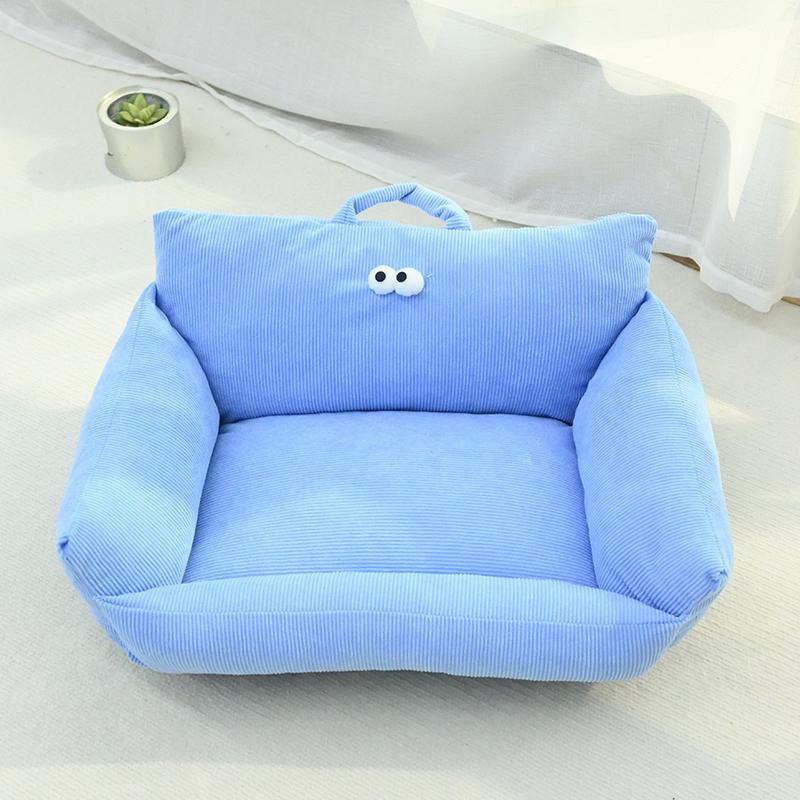 

Cartoon Style Pet Bed Couch for Dogs And Cats Autumn Winter New Model Big Eyes Series Daily Use Pillow Artificial Short Fur No. 1 (small) 55*45cm