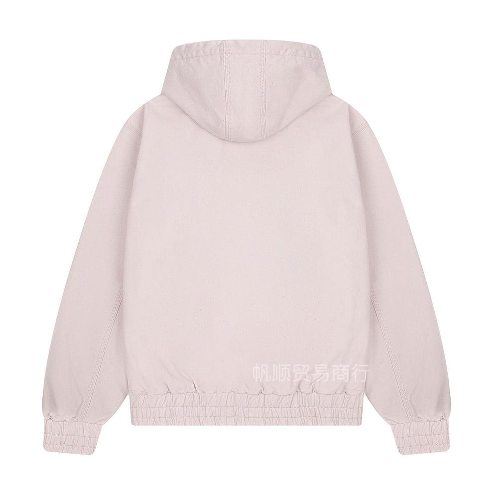 Women's Hooded Long Sleeve Zip Up Jacket Oversized Streetwear Cherry Blossom Print Cotton Blend Hoodie Coat