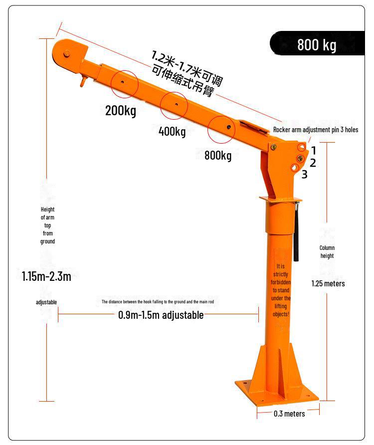 Small rotating crane rack for vehicles, ideal for outdoor decoration and construction.