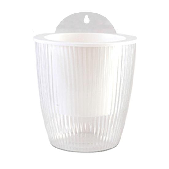 

Self Watering Wall Mounted Flower Pot Double-Layer Root-Rotproof Plant Pot with Transparent Water Level for Indoor Plants Balcony Office Decor S чистий