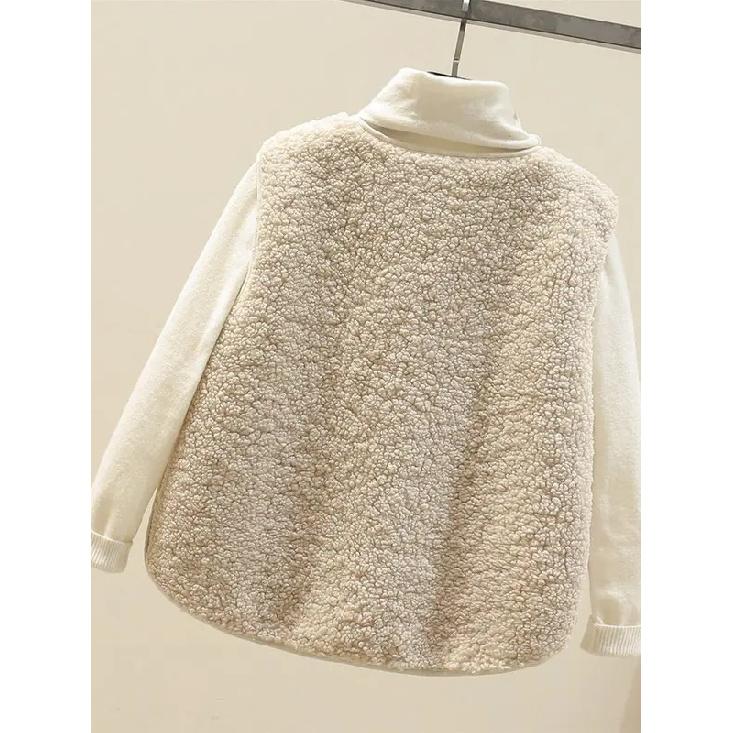 Korean New Vests 2026 Spring Autumn Vest Women Waistcoat Winter Warm Thick Fleece Vests Women Sleeveless Jacket Ladies Waistcoat