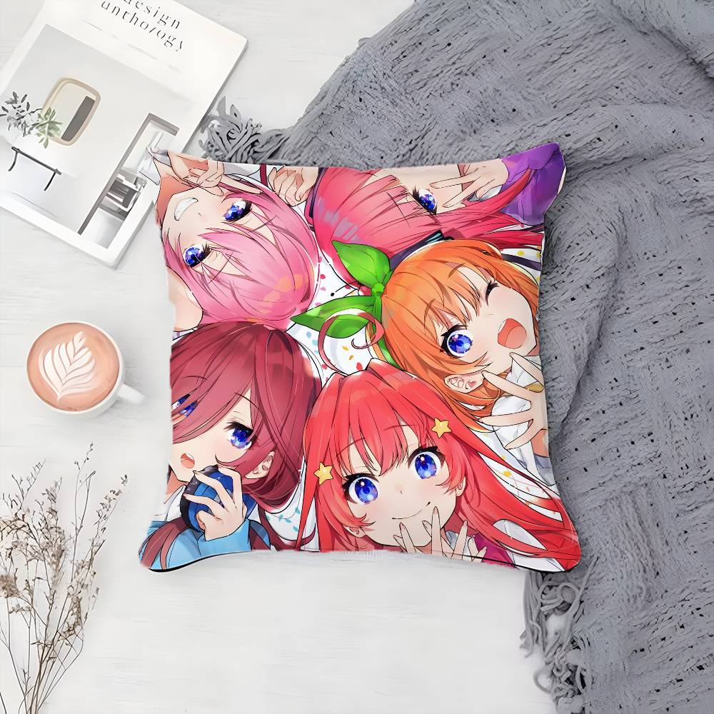 T-The Quintessential Quintuplets-MT Anime Pillow Case Printing Pillowcase Living Room Sofa Cushion Cover Bedroom Room Decor