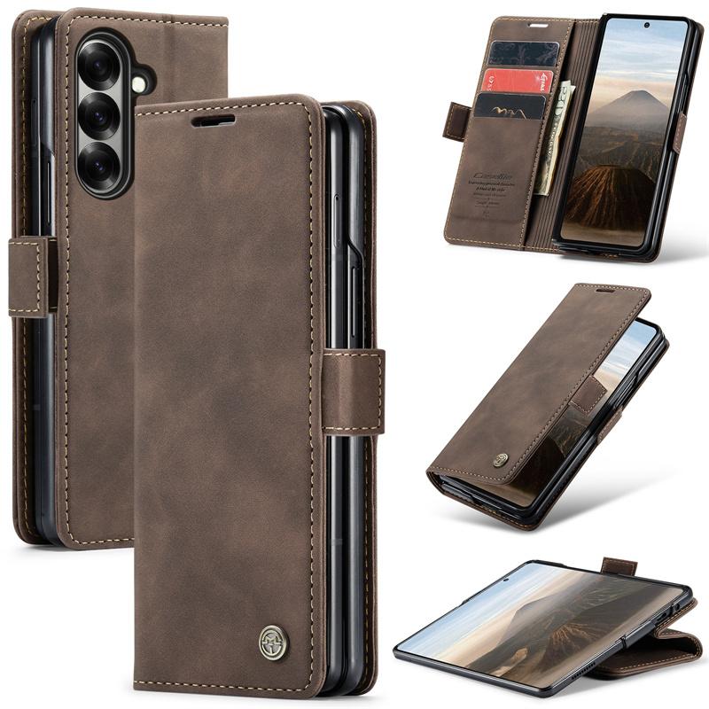 

CaseMe Retro Flip Leather Phone Case for Samsung Galaxy Z Fold 7 6 5 4 Fold7 Fold 6 Fold 5 5G Cover Book Vintage Wallet Card Slot Holder Pocket Coque Samsung Z Fold 6 (5G)