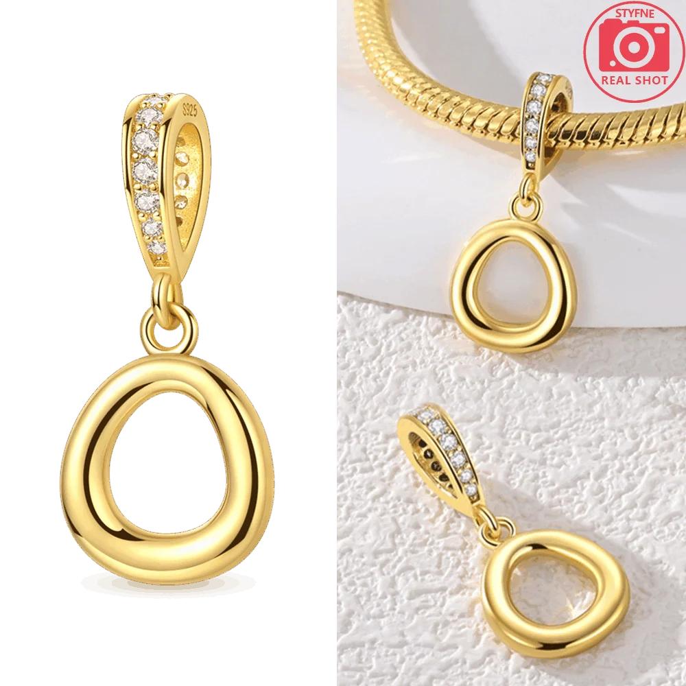 Original Necklace Copper White Zircon Pendant English Letters Women'S Beads Fit Bracelet Anniversary Gift Accessory Diy