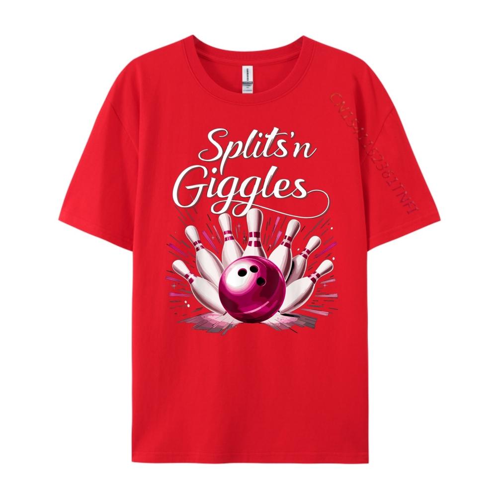 

Funny Splits n Giggles Bowling Team Cute Bowler Mens Designer Clothes Clothes Tshirts Valentines Day Gift TShirt S