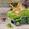 Acelane Dinosaur Toy, Educational Toy, Roaring and Lighting Dinosaur Truck Playset with 12 Dinosaur Figures and 3 Cars, Birthday Gift for Boys and
