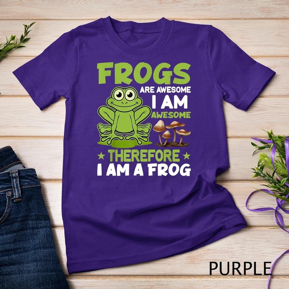 Frogs Are Awesome - Funny Frog Lover Mushroom Frog Unisex T-shirt 6 S