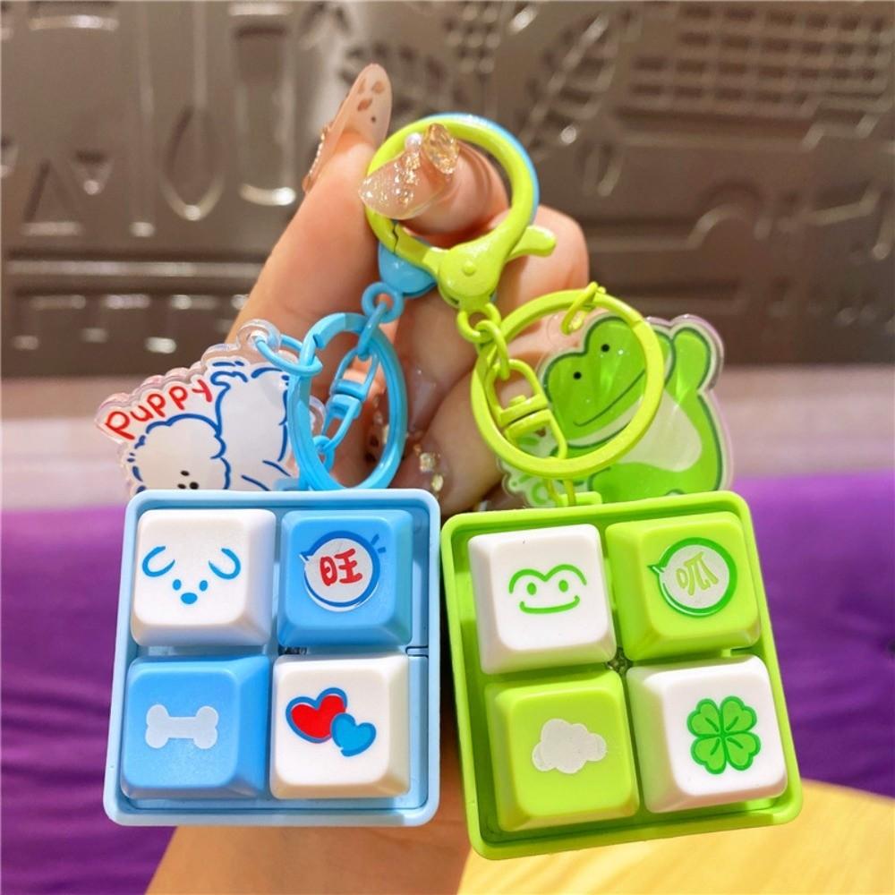 DIY Keyboard Stress Relief Keychain Cartoon Mechanical Keyboard Tester New Fidget Toys