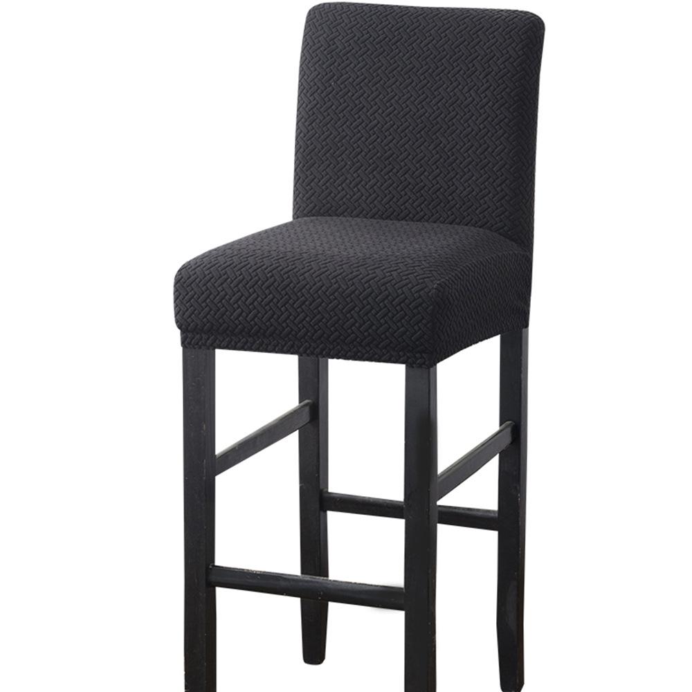 T-shaped jacquard low back chair cover solid color high stool cover bar dining table decoration dustproof and stain-proof chair cover