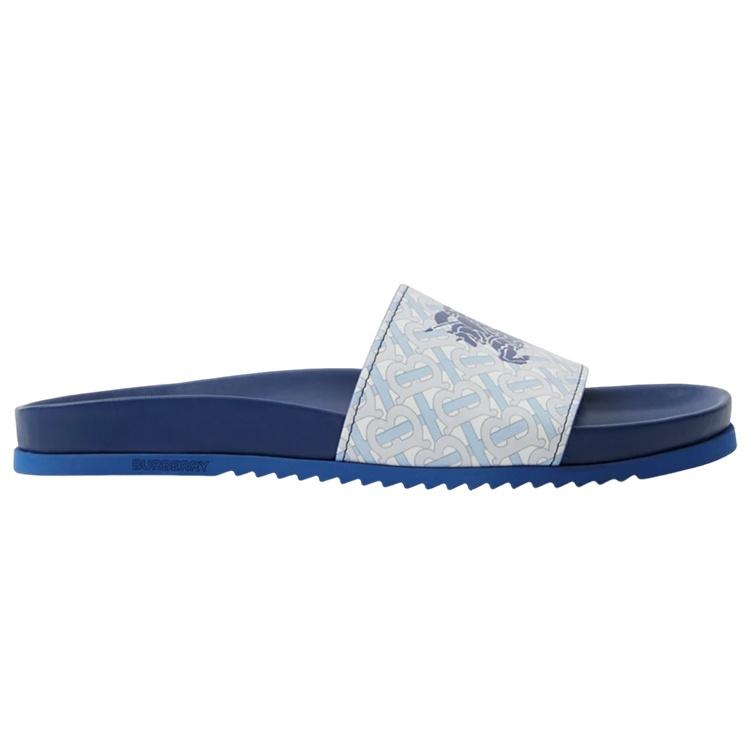 Burberry EKD Monogram-print Leather Slides Men's 80719881
