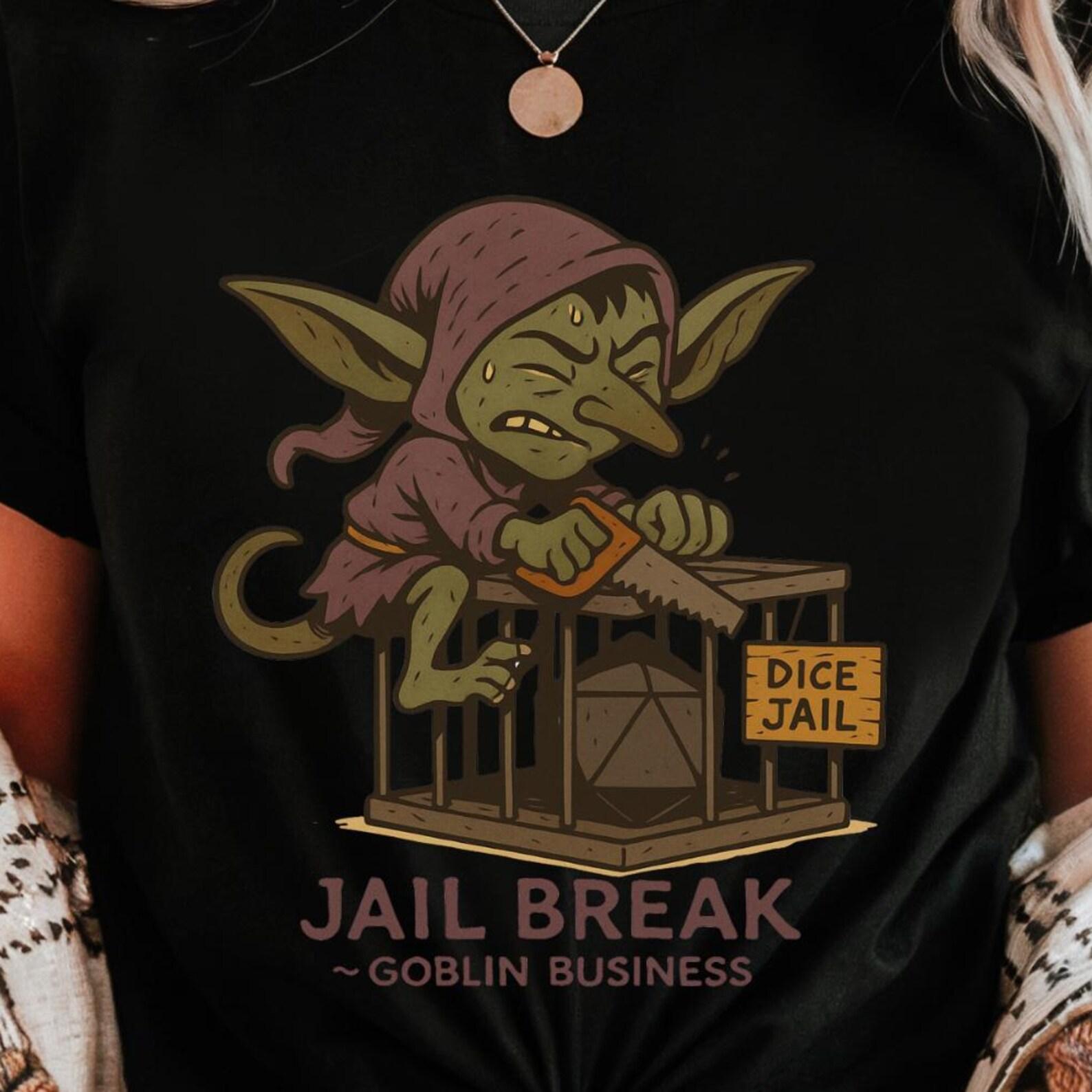 Dice Jail Goblin Shirt | Funny Tabletop RPG Gamer Gift Tee M