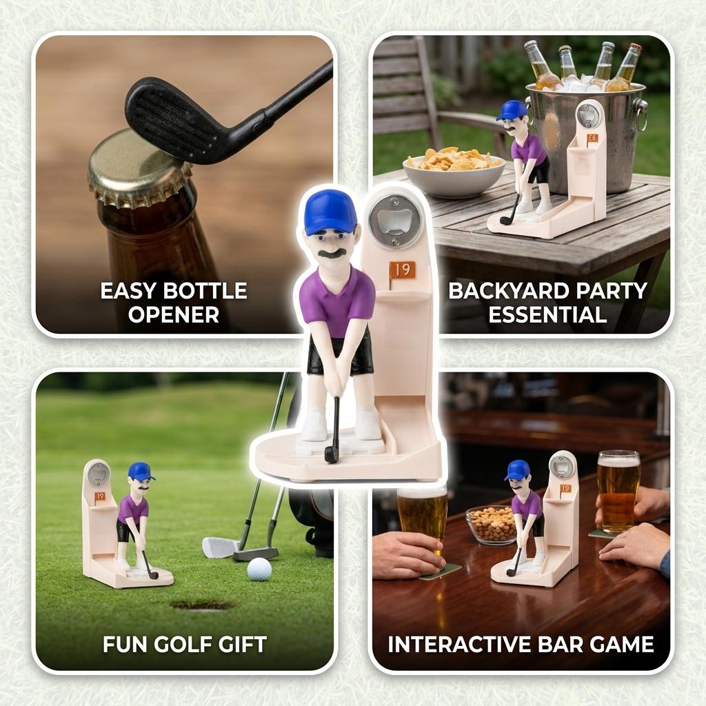 Golf Ball Wine Bottle Opener Novelty Metal Corkscrew for Party Games Creative Barware for Home Bar Picnic and Holiday Gifts 1 Piece