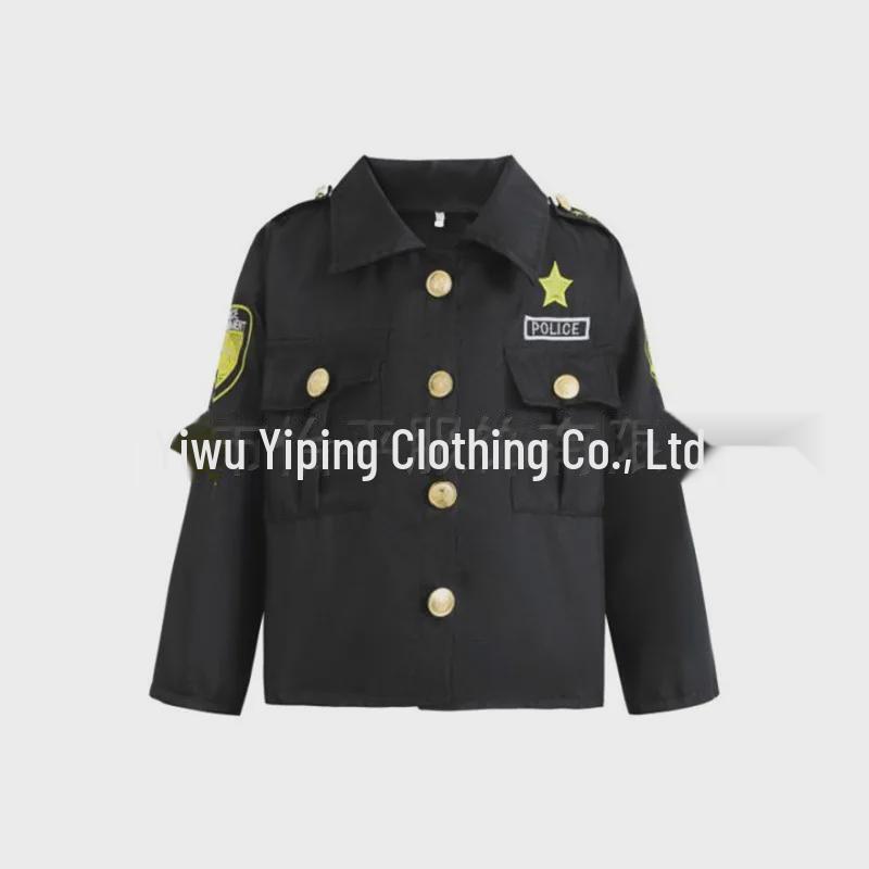 Children's Embroidered Police Officer Costume: Jacket Uniform for Role Play & Halloween