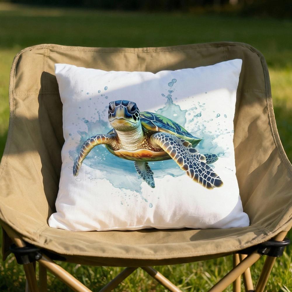 Sea Animal Turtle Coral Cushion Cover Soft Reversible  Durable Pillow Cover  MultiScene Use for Home  Car Daily Comfort