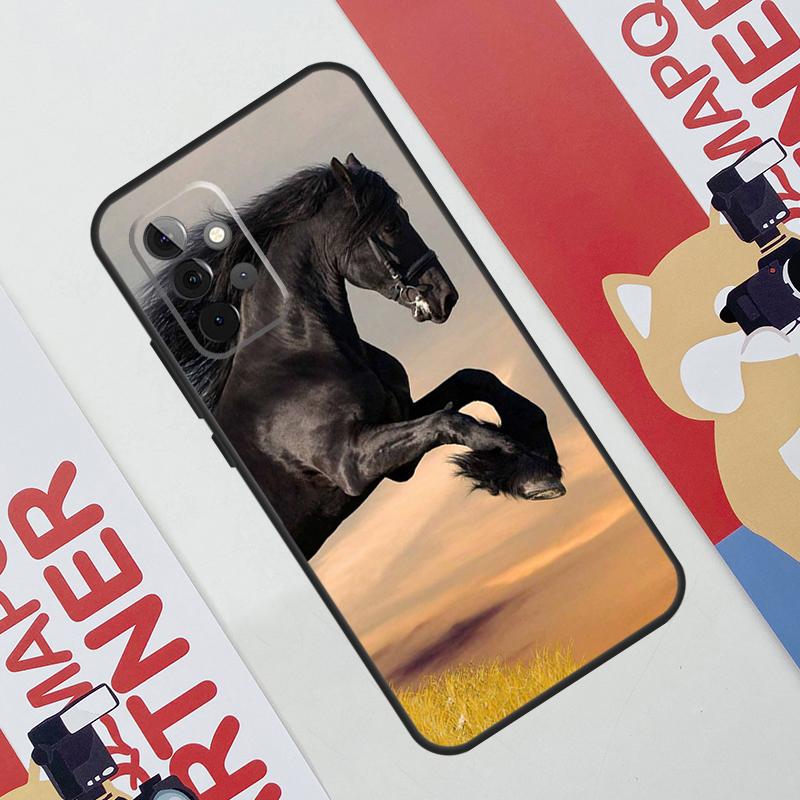 Beautiful Black Horse Phone Case For Samsung Galaxy A53 A33 A23 A13 A52 A32 A22 A12 A51 A71 A14 A24 A34 A54 A21S