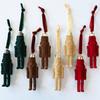 Walnut Soldier Decoration Pendant Flocked Material Christmas Decor Festive Flocking Nutcracker Hanging Ornaments Christmas