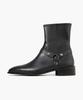 Firenze Atelier Minimal Square Line Velcro Line Ankle Boots 9500 [Black Fg]