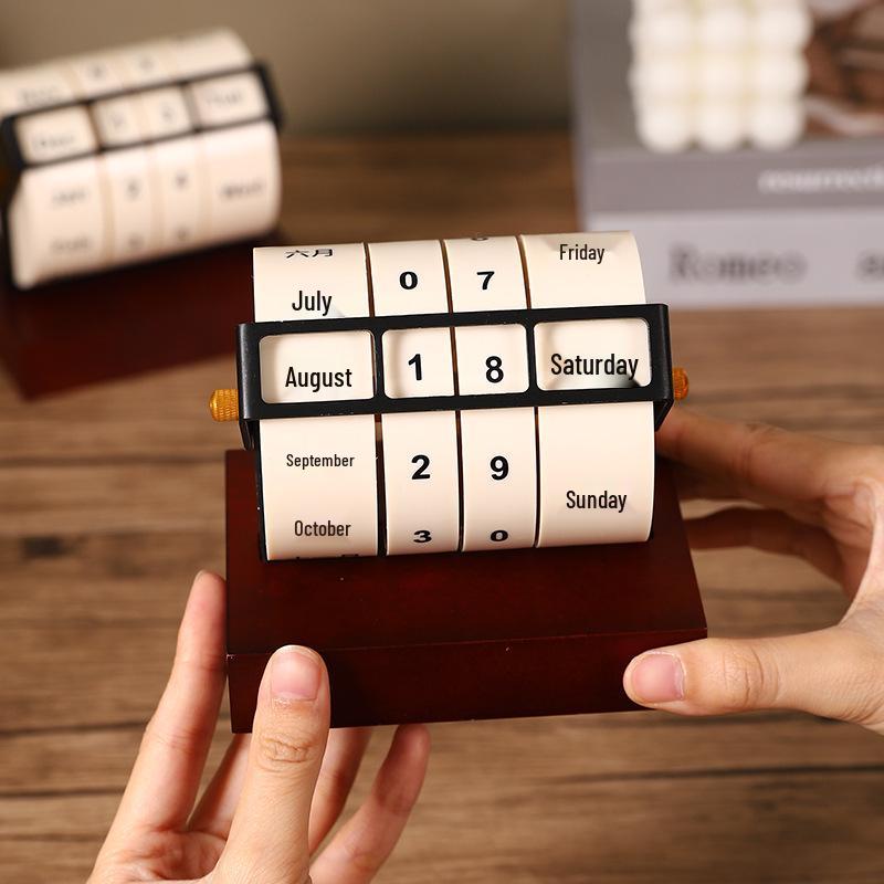 Verstelbare Roterende Eeuwigdurende Bureaukalender - Bureauornament en Home Office Decoratie.