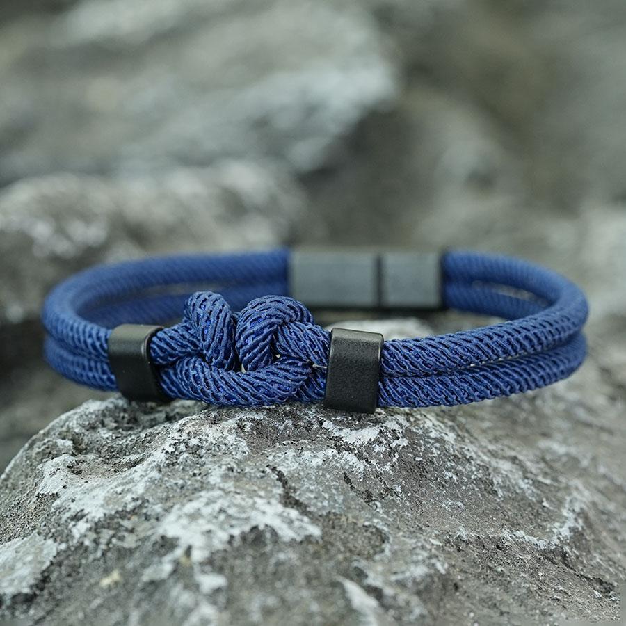 

Novel Style WuKong Knot Bracelet For Men Selected High Quality 4mm Cord 5 Color Options Perfect Gift For Him Leisure Accessories Темно-синій