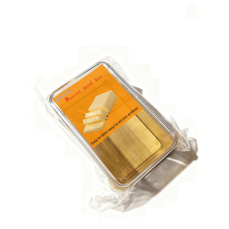 

Nordic Countertop Bamboo Butter Dish Plate with Transparent Acrylic Lid Kitchen Storage Butter Container Box Butter Tableware
