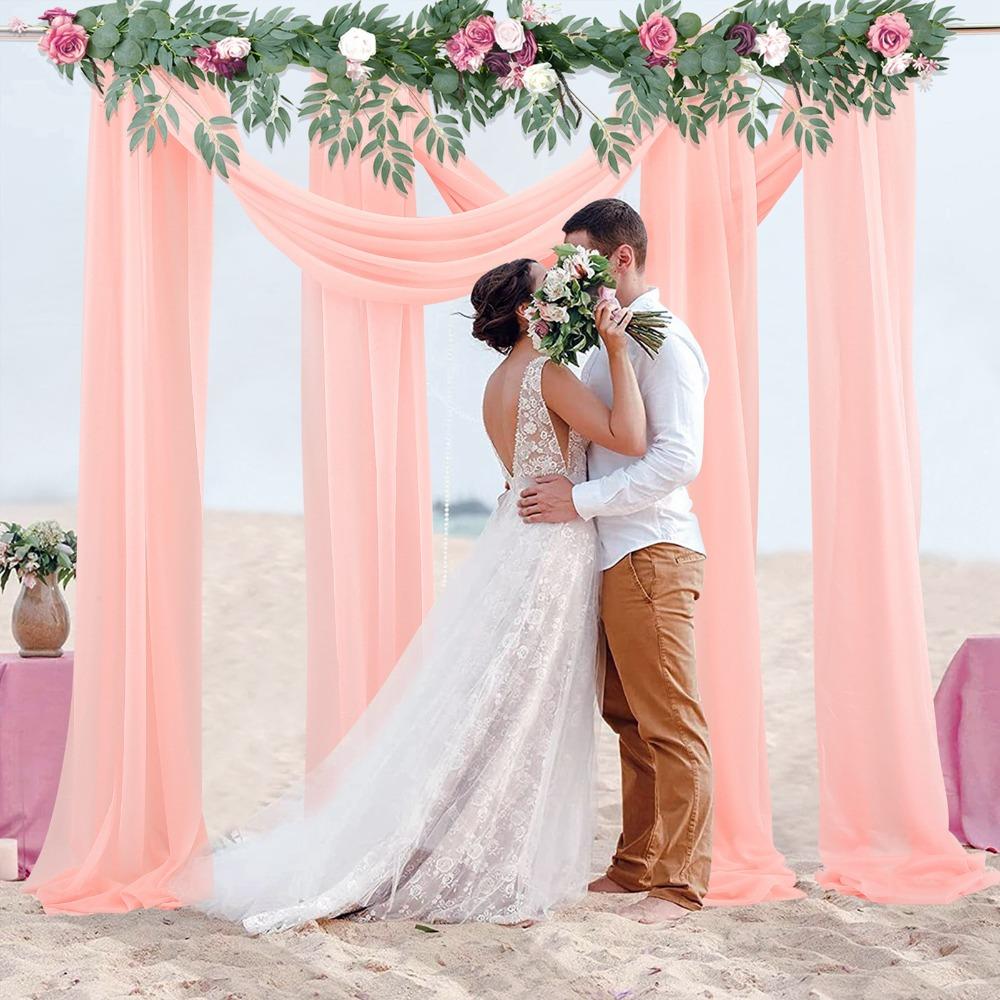 2 Panels Stretch Yarn Wedding Arch Drapes 29.53 X 236.22 In Ceremony Hanging Cloth  Birthday Party