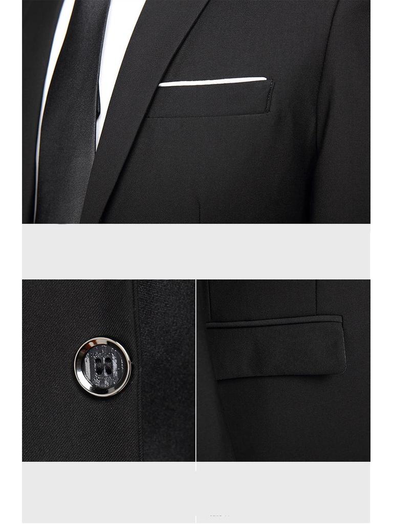 Men's Korean Style Business Suit: Three-Piece Trendy Casual Groomsmen Outfit