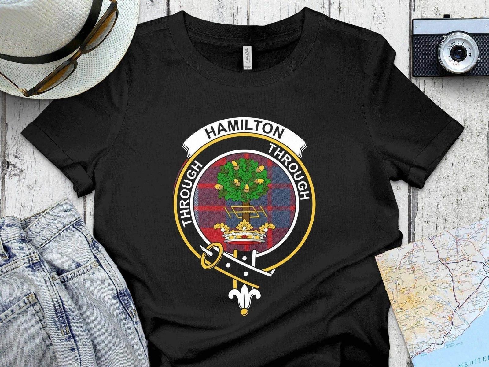 Hamilton Clan Crest Tartan T-Shirt & Sweatshirt – Scottish Heritage 2XL