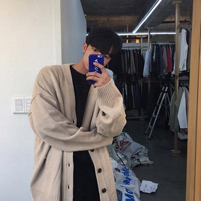 Abbigliamento da uomo Scollo a V Monopetto Abbigliamento da uomo Maglione Lavorato a Maglia Lento Tinta Unita Cardigan Lavorato a Maglia Cappotto Autunno