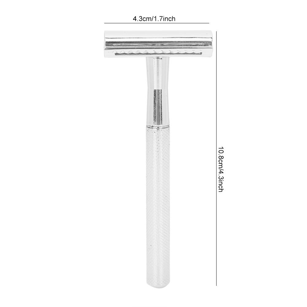 Men Manual   Zinc Alloy NonSlip CloseFitting DoubleSided Blade Shaving Knife(Silver )