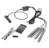 4x 9 LED RGB Car Interior Atmosphere Footwell Strip Light USB Charger Decor Lamp