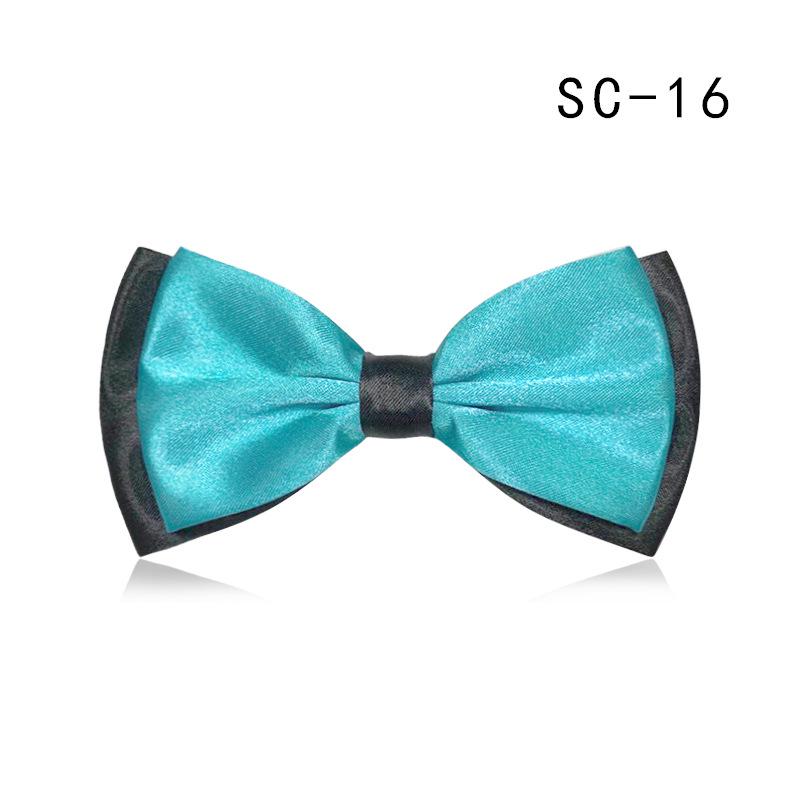 Double Layer Two-Color Bow Tie for Men and Women - Formal Professional Style