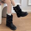 Autumn Vintage Pleated Women Ankle Boots Concise Square Low Heels Shoes Street Style Banquet Party Short Botas Mujer