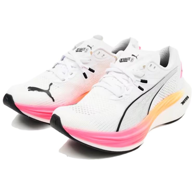 Puma Deviate Nitro 3 Comfortable Durable Breathable Low Top Running Shoes Women Running Shoes White 378450-04