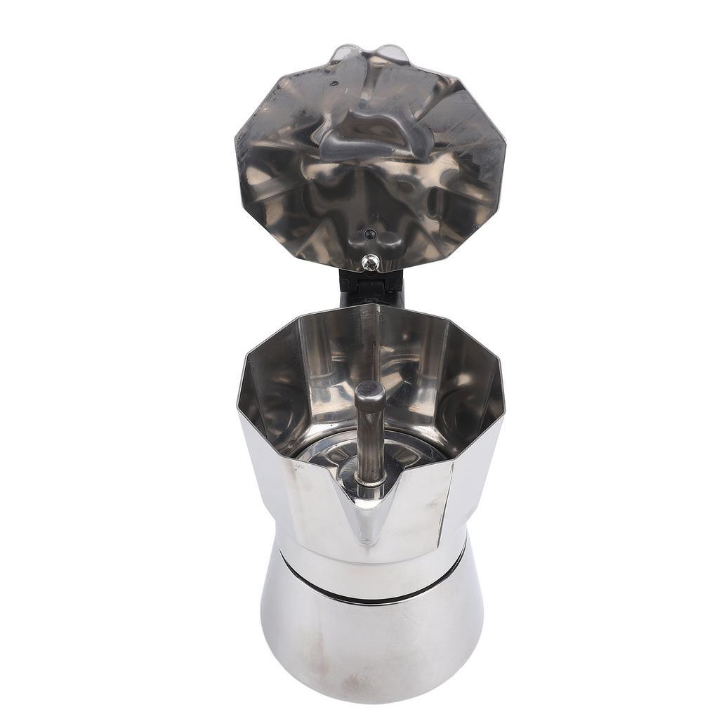 Stovetop Coffee Maker Stainless Steel Octagonal Even Heat Distribution Stovetop Coffee Maker Pot