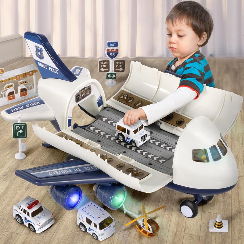 

Большая инерционная игрушка-самолет с хранением и музыкой – Развивающий набор транспортных средств на день рождения для мальчиков